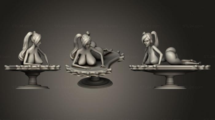 Горельефы и барельефы фэнтези (Девушка на вазе, GRLFF_0224) 3D модель для ЧПУ станка
